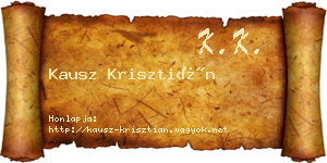 Kausz Krisztián névjegykártya